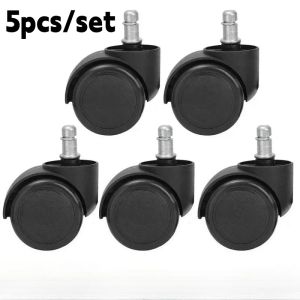 5Pcs 2 Inch Office Chair Wheels Heavy Duty ReplacementMute Rubber Rotating Desk Chair Caster WheelUniversal Fit Standard Size