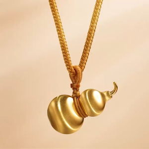 Chow Sang Sang 周生生 999.9 24K Pure Gold Cultural Blessings Hulu Bottle-gourd Necklace for Women & Men 70cm 96638Z Price-by-Weight 12.72g Gold