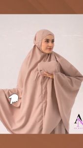 Sejadah Katun Premium & Pouch 2in1 Dewasa: Mukena Travel Polosan Mini