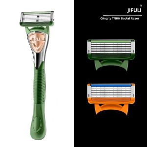 Dao Cạo An Toàn Cho Nam Giới Lưỡi Dao Cạo Bằng Thép Không Gỉ 6 Lớp Chất Lượng Cao Đầu Dao Thay Thế Bằng Tay Máy Cạo Râu Cho Mặt