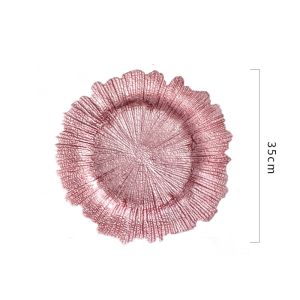 European Style Gold Glass Plate Snowflake Shaped Irregular Western Dinner Plate Fruit Salad Tray Creative Display Platter