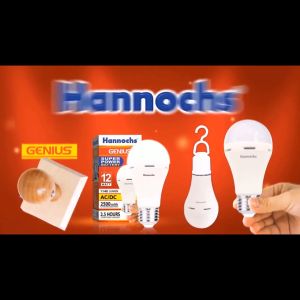 (PROMO!!) Led Hannochs GENIUS 6w 8w 10w 12w 15w - Lampu Emergency Hannochs AC DC Battery