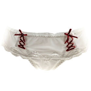 4881 Onion Intimates Japanese Cute Lace up Cross Underwear Breathable Young Adult Secondary Yuan Fat Spring Plaid White