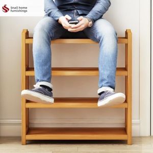 Bamboo Three-layer Simple Shoe Rack