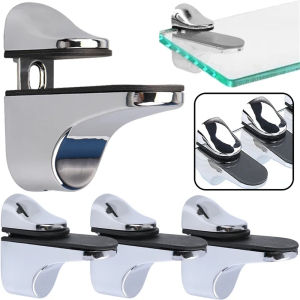 1/4 cái kẹp kính có thể điều chỉnh Kệ phòng tắm khung hỗ trợ Hợp kim kẽm kẹp kính chủ phẳng trở lại núi tấm phân chia bàn