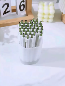 1/5pcs 0.5MM Gel Pen Blakc Ink White Tea gel Pen ST Head Quick Dry Smooth Student Press Neutral Pen