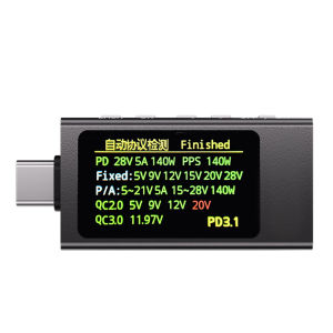 KWS-X1 4V-30V 12A Loại C Máy Đo Điện Áp Ampe Kế Với Khả Năng Phát Hiện Sạc Nhanh Công Suất Kích Hoạt & Đo Độ Gợn Sóng Màn Hình LCD Kỹ Thuật Số