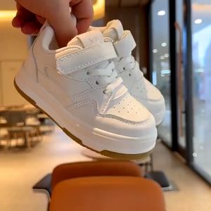 White High Cut Shoes for Kids Boys Rubber Shoes Fashion Baby Girls Leather Basketball Shoes