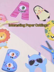 100pcs Paper Cut Kids Art Craft Paper Game With 2 Scissors Kindergarten Teaching Aids