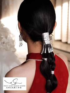 Chinese Ancient Style Miao Silver Tassel Bandeau Headdress New Chinese Style Hairpin Hairpin Tassel Hair Pin Han Chinese Clothing Cheongsam Bridal Hair Accessories for Women