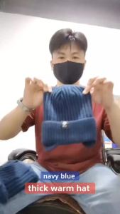 Mũ Len Nam Mùa Đông Giữ Ấm Có Mũ Lưỡi Trai Lót Lông Giả Che Tai Thời Trang Mũ Trùm Đầu Đi Xe Đạp Bảo Vệ Tai