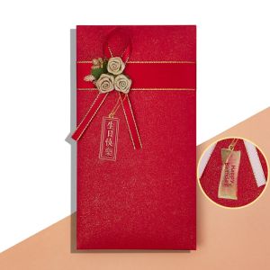 Happy Birthday Creative Personalized 3D Floral Art Red Envelope Full Moon Ceremony High End Elegant Single Piece Gift