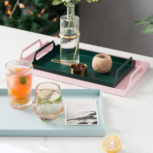 Khay Đựng Đồ Bằng Sắt Có Tay Cầm Kiểu Bắc Âu INS Cho Ly Nước Cốc Trà Kẹo Khay Đựng Đồ Dùng Gia Đình Bằng Thép Không Gỉ