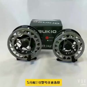 Deukio | DEUKIO Fly Fishing Reel CNC Aluminum Alloy Anticorrosive Saltwater Fly Reel with Large Arbor 5/6 7/8 WT Left/Right Handle
