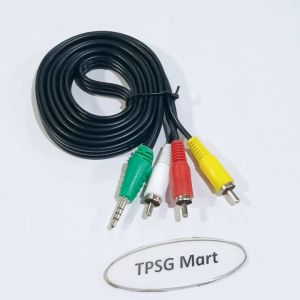 Cáp âm thanh 3.5 ly ra 3 AV đực / Chuẩn 1 đầu 3.5 ly đực (4 Điểm cực) ra 3 AV đực dài 1.5m