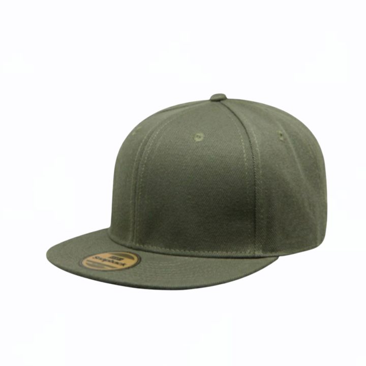 topi pria snapback hiphop polos hijau army dewasa bahan tebal bisa