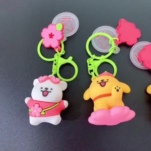 Bandai | Móc Khóa Sakura Dành Cho Người Yêu Chó Con Theo Chủ Đề Mùa Xuân Cặp Đôi Dễ Thương Túi Mặt Dây Chuyền Trang Trí Vòng Chìa Khóa Ý Tưởng Quà Tặng Giáng Sinh Cho Bạn Bè