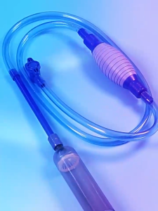 BOYU อุปกรณ์ถ่ายน้ำตู้ปลา​ที่ดูดขี้ปลา น้ำเงิน กาลักน้ำ รุ่น BY28 มีวาล์วปรับเปิด-ปิด หัวดูดมีตะแกรงทำให้ปลาหรือหินไม่ไหลไปกับน้ำ