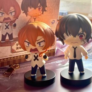 Bandai | 7cm Bungou Stray Dogs Anime Figure Kawaii Dazai Osamu Action Figure Cute Nakahara Chuuya Figurine PVC Collection Model Doll Toy