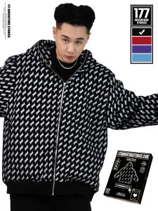 177s Adventure Story โลโก้พิมพ์เต็ม สตรีทแวร์ บริสุทธิ์ ผ้าฝ้าย เสื้อฮู้ด หมวกคู่รักเปิด คาร์ดิเกน เสื้อสเวตเตอร์ แจ๊กเก็ต