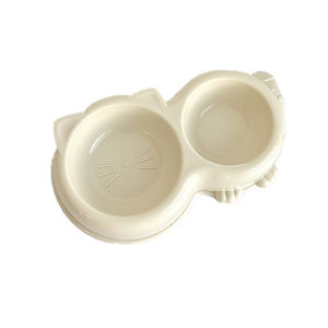 Cat Food Bowl - Pet Double Bowl Set Anti-Spill Dog & Cat Feeding Bowls Non-Slip Pet Food & Water Bowls