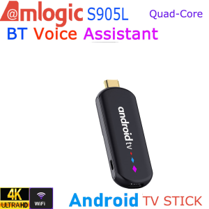 Amlogic S905L Android TV Stick Quad Core 4K Video WiFi BT Voice Assistant Remote Control Media Player Smart TV Box H96 Max