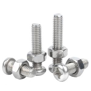 GUWANJI | 304 Stainless Steel Cross Round Head Screws Nuts Set Pan Head Bolts Combination Screws