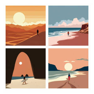 HUACAN Sunset Paint By Numbers Desert Scenery Pattern DIY Art Digital Oil Painting Kit A Relaxing Set Suitable For Home Decor