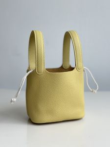 Togo Mini Genuine Leather Bucket Handbag Top Layer Cowhide Fashionable Versatile Womens Handbag Basket Style Soft Handle