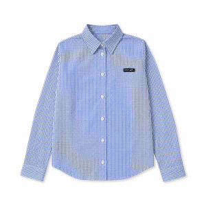 CHANT2nd | Stylish Korean Style Blue Check Womens Autumn Lightweight Slim-fit Versatile Shirt