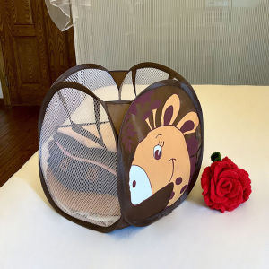 Foldable Laundry Basket Cute Cartoon Baby Toy Basket Storage Bag Dirty Clothes Basket Home Use Clothing Organizer Storage Caddy