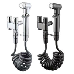 [Ueb Flagship Mall]Handheld Toilet Sprayer with Dual Mode Double Outlet Toilet Faucets Multi-Purpose for Bathroom Cleaning Toilet Flushing