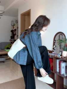 Hong Kong Style Vintage Striped Shirt Womens Spring & Fall New Design Sense Niche Style Sense of Relaxation Boyfriend Style Long Sleeve Top Coat