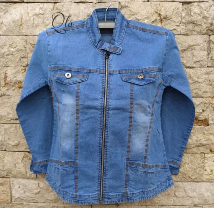 JAKET JEANS CEWEK MODEL KERAH SANGHAI VIRAL DEWASA WANITA