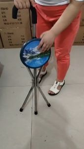 Foldable Walking Stick With Seat Tongkat Kerusi Solat Lipat Duduk Travel Cane Chair Crutches Walking Stick Chair Stool