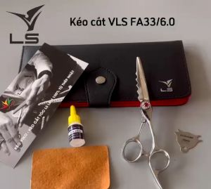 Kéo cắt tóc VLS lưỡi thẳng quai offset vênh đỡ ngón cố định FA33/6.0