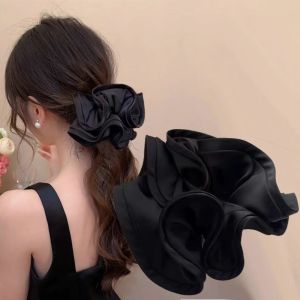 MOYAJIEKA | Elegant Black Satin Hairband Large