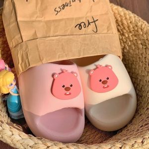 Cute EVA Indoor Outdoor Slippers for Women Summer New Style Student Dormitory Couple Slippers Thick Bottom mid Heel Daily Wear