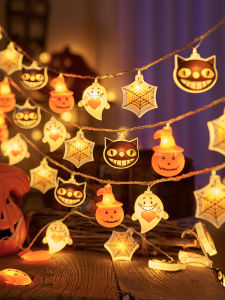 เทียนส้มฮาโลวีน กระดูกสัตว์เลี้ยง ไฟ LED USB ไฟตกแต่งงานปาร์ตี้ ตกแต่งห้องน้ำ ตกแต่งร้านอาหาร ตกแต่งห้องนั่งเล่น