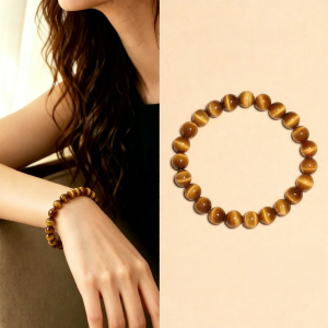 QINBAOSHUIJING | Rare Collection Emperors Golden Tiger Eye & Crystal Bracelet