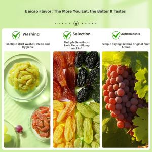 BE&CHEERY | Seedless Dried Green Grapes Big Fruits Wash-Free First Grade