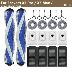 For Ecovacs Deebot X5 Pro / X5 Max / X5 Pro Plus / X5 OMNI Products Sweeping Vacuum Cleaner Main Side Brush Dust Bag Rags Parts