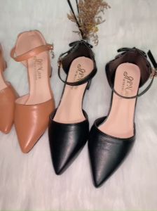 Giày cao gót vuông 5p bít mũi phối nơ gót siêu xinh - BM74