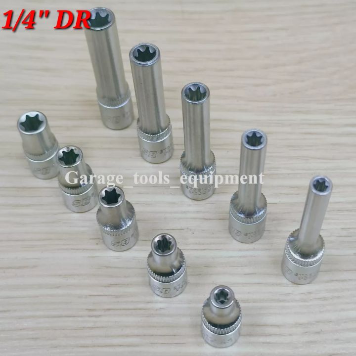 Bergen 14pc E-TORX Socket Set On A Rail - 1/4, 3/8, 1/2 Inch Drives, External E4 To E24 (B1211/B3390)