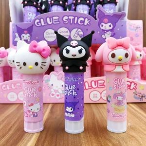 Sanrio Cartoon Solid Glue Anime Hello Kitty My Melody Kuromi Cute Shape Soft Silicone Cartoon Doll Solid Glue Handmade Glue Stick Student Stationery Supplies