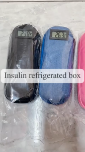 Insulin Cooler Travel Waterproof with Thermometer Display Thickened hard shell Shockproof and pressure-reducing Built-in aluminum film Long-lasting insulation Refrigerated Medicine Organizer Bag insulin bag