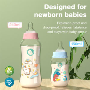 MAMIJOY Baby Bottle Milk Bottle 150/240ml Baby Milk Bottle Silicone Pacifier BPA Free Newborn Baby Bottles BB01