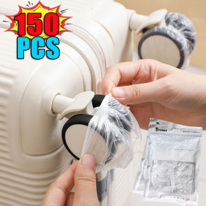 ผ้าคลุมป้องกันกระเป๋าล้อลากแบบใช้แล้วทิ้ง150ชิ้นลดเสียงรบกวนยืดล้อกระเป๋าเดินทางทนทานกันลื่น