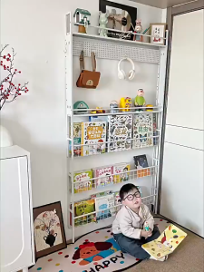 SUNNY Life Metal Storage Shelf with Pegboard 5 Layers Grocery rack Supermarket Shelves Display Rack Wall-mounted