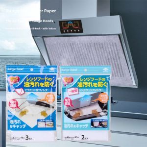 Oil Smoke Exhaust Fan Filter Net Kitchen Hood Oil Separation Filter Cotton Oil-proof Mesh Pocket Sticker for Home Use